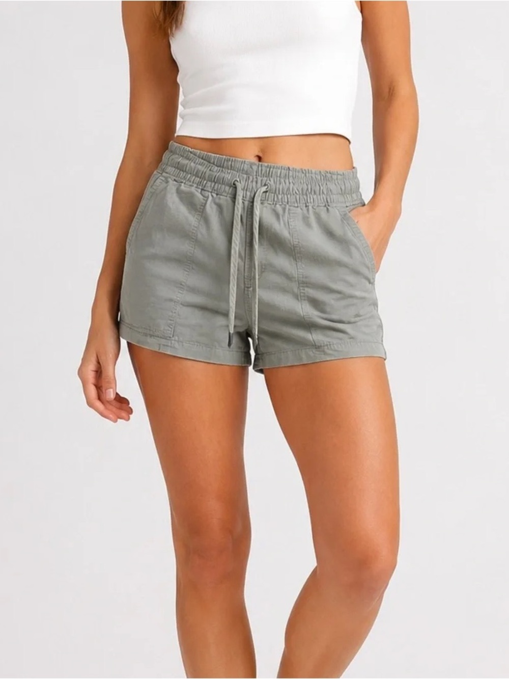 VUORI Vintage Ripstop Shorts Stone Grey Gorpcore Outdoor Hiking Size M Beach
